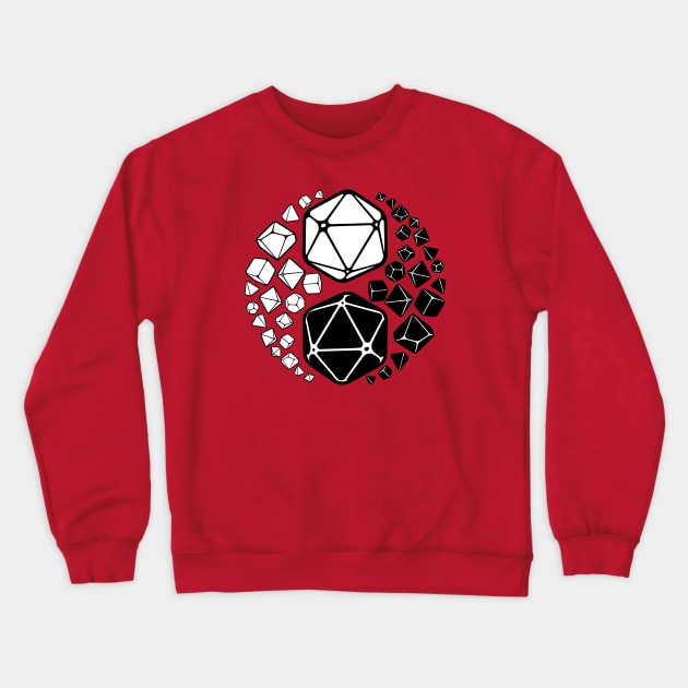 Yin Yang RPG D20 Dice Crewneck Sweatshirt by OfficialTeeDreams